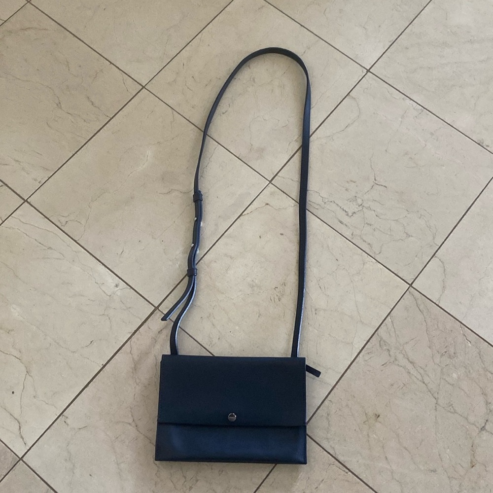 Shinola navy leather bag